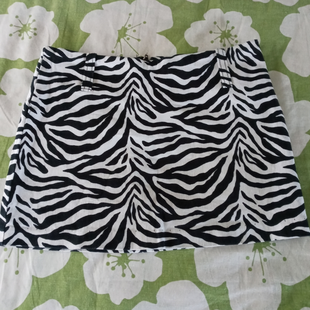 Zebra print mini skirt